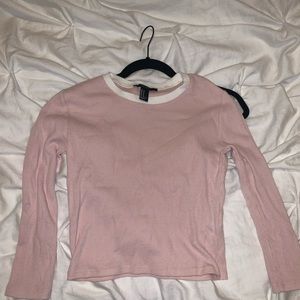 F21 Pink Cropped Shirt